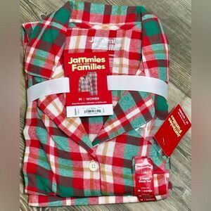 Holiday Plaid Pajamas, Red/Green, Two Piece, Size Medium